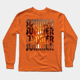 Summer Sunset in 80s Text Long Sleeve T-Shirt